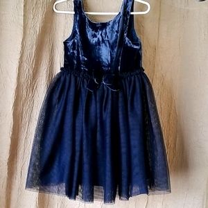 H&M blue velvet tulle girl dress 3-4Y